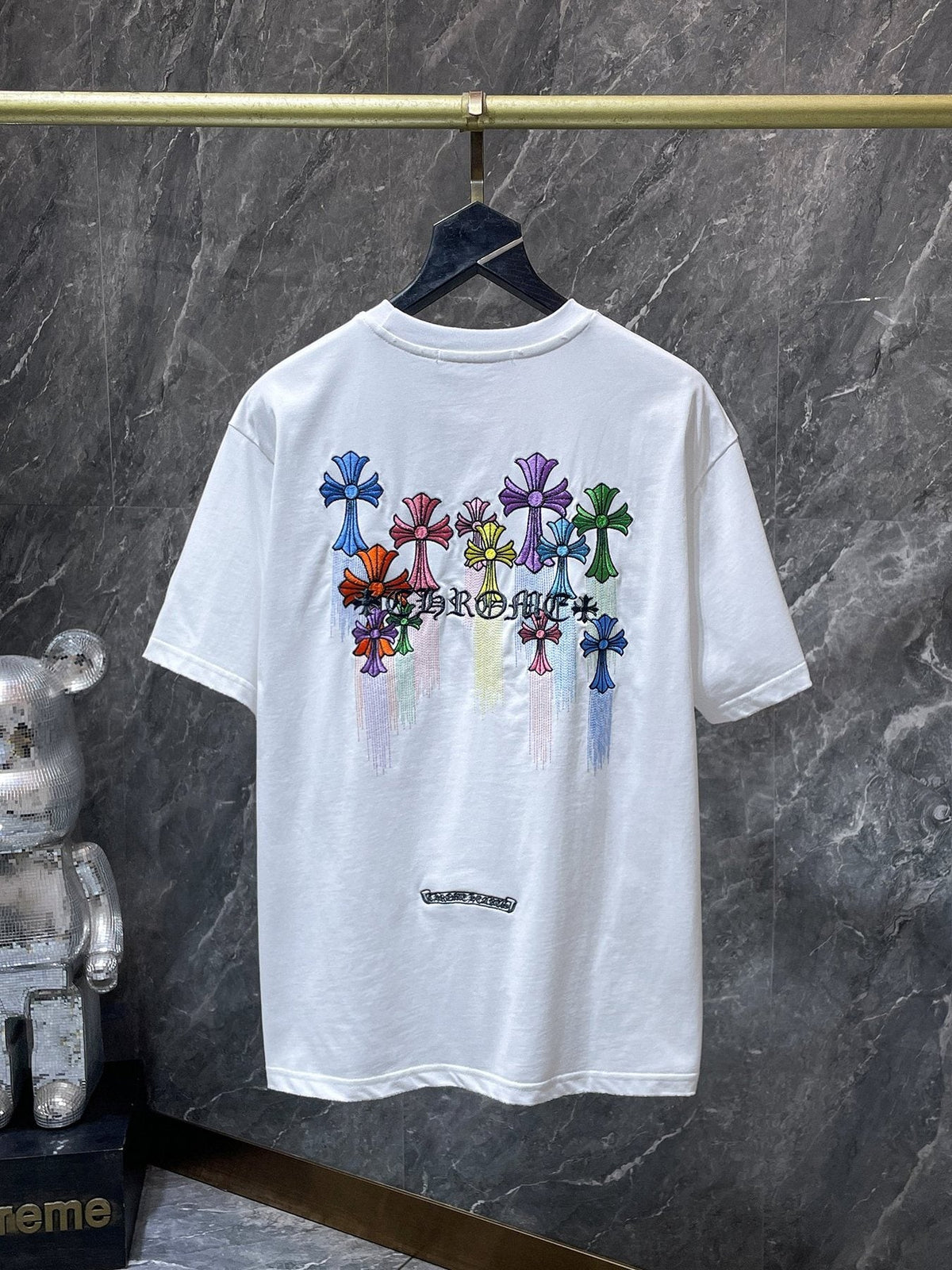 Chrome Hearts Floral Cross Embroidered T-Shirt